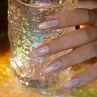 Rarjsm Holographic Gel Nail Polish Light Purple Pink Rainbow Glitter Reflective Iridescent Gel Polish Curing Required Unicorn Mi