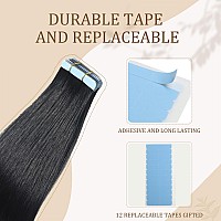 Icyfim Tape In Hair Extensions Human Hair Straight Hair Extensions Real Human Hair Tape In Straight Hair Extensions For Women So