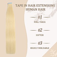 Icyfim 613 Blonde Tape In Hair Extensions Human Hair For Women Premium Quality Soft Thickness Human Hair Extensions Real Human H