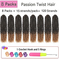 Passion Twist Hair 14 Inch 8 Packs Passion Twist Crochet Hair For Black Women Water Wave Braiding Hair Curly Long Spring Twist H