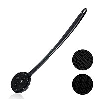 Vwmyq Silicone Back Scrubber For Shower Bath Body Brush With Long Handle Double Sided Shower Brush For Shower Exfoliating And