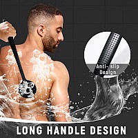 Vwmyq Silicone Back Scrubber For Shower Bath Body Brush With Long Handle Double Sided Shower Brush For Shower Exfoliating And