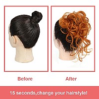 Kethbe Messy Bun Hair Piece Tousled Updo Hair Buns Extension Elastic Hair Band Hair Pieces Curly Hair Bun Scrunchie For Women C