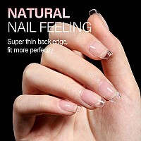 Aillsa Short Coffin Nail Tips Soft Gel Clear Gelly Nail Tips Half Matte Full Cover Nail Tips Acrylic Prefiled Press On Fake Nai