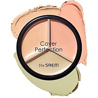 Thesaem Cover Perfection Triple Pot Concealer 03 Correct Up Beige For Fair To Light Skin Tone 3 Color Full Coverage Conceale