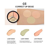 Thesaem Cover Perfection Triple Pot Concealer 03 Correct Up Beige For Fair To Light Skin Tone 3 Color Full Coverage Conceale