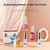 Arousar Nail Prep Dehydrator And Nail Primer 15Ml With Base Gel Nowipe Top Coat And Cuticle Nutrient Oil 5Pcs Manicure Art K