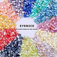 Eyenice 24 Grids 3D Nail Art Crushed Natural Sea Shell Nail Art Nail Flakes 12 Colors Colorful Abalone Shell Slices For Nail Art