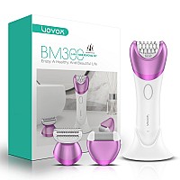 VOYOR Epilator for Women, 3 in 1 Epilator Hair Removal for Women, Epilators Hair Remover for Leg Arm with 30 Tweezers, Rechargeable & cordless Electric Lady Shaver & Trimmer BM300 (Purple)