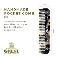 Kent Fine Tooth Travel Comb Handmade Pocket Styling Comb For Beard Mustache And Finethinning Hair Essential Grooming Tool