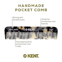 Kent Fine Tooth Travel Comb Handmade Pocket Styling Comb For Beard Mustache And Finethinning Hair Essential Grooming Tool