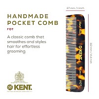 Kent Fine Tooth Travel Comb Handmade Pocket Styling Comb For Fine Or Thinning Hair Mustache And Beard Care