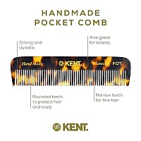 Kent Fine Tooth Travel Comb Handmade Pocket Styling Comb For Fine Or Thinning Hair Mustache And Beard Care