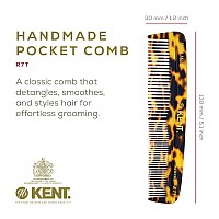 Kent Hair Comb For Men Handmade Pocket Comb Fine And Wide Tooth Hair Comb For Grooming And Styling Sawcut Kent Comb 2 Pack