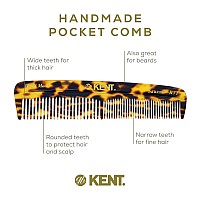 Kent Hair Comb For Men Handmade Pocket Comb Fine And Wide Tooth Hair Comb For Grooming And Styling Sawcut Kent Comb 2 Pack