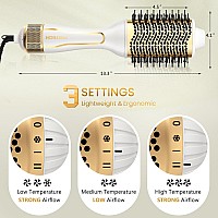 Dual Voltage Hair Dryer Brush Pritech Hot Air Brush 110V120V220V240V Ionic 1000W Blow Dryer Brush 4 In 1 Styler One Step Vo