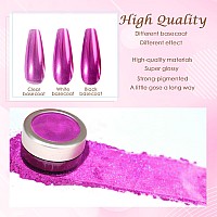 Laza Chrome Nail Powder Mirror Effect Metallic Dust Holographic Glitter Glazed Manicure Decoration Reflective Pigment For Diy Ge