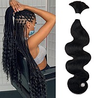 Liqusee Human Braiding Hair 100G One Bundlepack 26 Inch Natural Black Body Wave Curly Human Hair For Braiding No Weft 100 Unpr