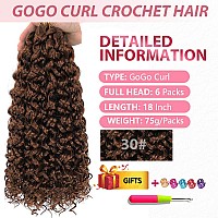 18Inch Gogo Curl Crochet Hair 6Packs Water Wave Synthetic Braiding Hair Extensions Gogo Curl Crotchet Hair For Black Women 18 I