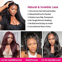 Golfmax 26 Inch Kinky Straight Human Hair Wigs For Black Women 13X4 Hd Transparent Glueless Wigs Human Hair Pre Plucked With Bab