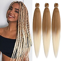 Leeven 3 Packs Pre Streched Golden Braiding Hair 26 Inch Itch Free Tangle Free Hot Water Setting Synthetic Corchet Braids Yaki T