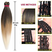 Leeven 3 Packs Pre Streched Golden Braiding Hair 26 Inch Itch Free Tangle Free Hot Water Setting Synthetic Corchet Braids Yaki T