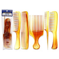 Aristocrat 5 Pc Multicolored Tortoise Comb Set for Unisex