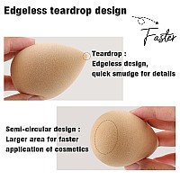 Foonbe Blender Beauty 6 Pcs Latex Free Makeup Sponge Set Big Foundation Sponge Perfect With Foundations Powders And Creams