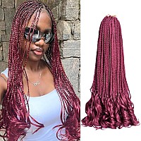 Crochet Hair For Women 24Inch French Curl Crochet Braids With Curly Ends Hair Bug 8 Pack Synthetic Bouncy Braids Hair Extension