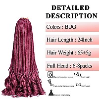 Crochet Hair For Women 24Inch French Curl Crochet Braids With Curly Ends Hair Bug 8 Pack Synthetic Bouncy Braids Hair Extension