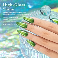 Rarjsm Chameleon Glitter Gel Nail Polish Green To Blue Color Changing Pigments Gel Polish 15Ml Multichrome Holographic Sparkle S