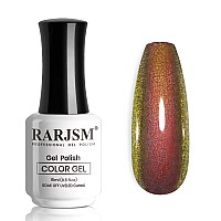 Rarjsm Chameleon Gel Nail Polish Glitter Grape Purple To Green Multichrome Color Changing Holographic Gel Polish Curing Requires