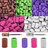 300Pcs Nail Sanding Bands 80120150180240 Grit Sanding Bands For Nail Professional Nail Drill Sanding Bands For Acrylic Ge