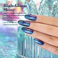 Rarjsm Chameleon Gel Nail Polish Dark Blue To Purple Multichrome Color Changing Holographic Glitter Gel Polish Curing Requires S