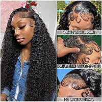 Filrku Water Wave Lace Front Wigs Human Hair 13X4 Hd Trasparent Glueless Lace Frontal Wigs For Women Human Hair Pre Plucked With