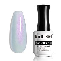 Rarjsm Gel Builder For Nail Pearl Blue Hard Gel In A Bottle Mermaid Shell Glitter Blue Pearlescent Thick Extension Structure Gel