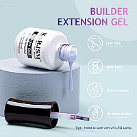 Rarjsm Gel Builder For Nail Pearl Blue Hard Gel In A Bottle Mermaid Shell Glitter Blue Pearlescent Thick Extension Structure Gel