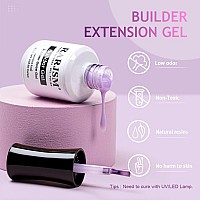 Rarjsm Pearl Gel Builder Nail Polish Purple Hard Gel In A Bottle Mermaid Shell Glitter Pearlescent Thick Extension Structure Gel