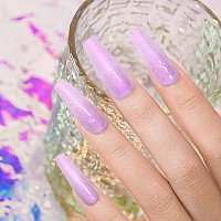 Rarjsm Pearl Gel Builder Nail Polish Purple Hard Gel In A Bottle Mermaid Shell Glitter Pearlescent Thick Extension Structure Gel