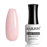 Rarjsm Gel Builder Rubber Base Milky Pinkrubber Base Gel Extensionrubber Base Coat Nude Gel Polishsoft Pink Gel Nail Polish N