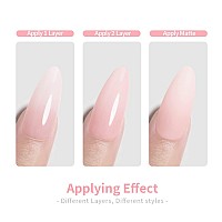 Rarjsm Gel Builder Rubber Base Milky Pinkrubber Base Gel Extensionrubber Base Coat Nude Gel Polishsoft Pink Gel Nail Polish N