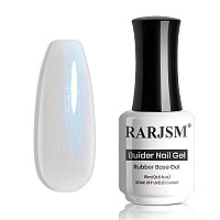 Rarjsm Pearl White Gel Builder Nail Polish Blue Glitter Hard Gel In A Bottle Mermaid Shell Shimmer Pearlescent Thick Extension S