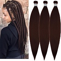 Leticia Chocolate Brown Braiding Hair Pre Stretched Kanekalon Braiding Hair Hair Extensions