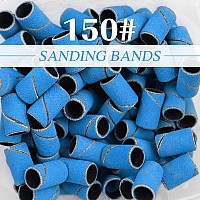 200 Pcs Sanding Bands For Nail Drill 150 Grits Drill Bits For Nails Set Professional Nail File Sanding Bands 332 Mandrel Na