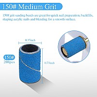 200 Pcs Sanding Bands For Nail Drill 150 Grits Drill Bits For Nails Set Professional Nail File Sanding Bands 332 Mandrel Na