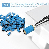 200 Pcs Sanding Bands For Nail Drill 150 Grits Drill Bits For Nails Set Professional Nail File Sanding Bands 332 Mandrel Na