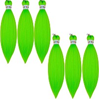 Leticia Neon Green Braiding Hair Pre Stretched Kanekalon Braiding Hair 16Inch Packs Of 6