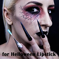 Meicoly 3Pcs Black Eye Black Stickeyeblack Face Body Paint Eye Paintprofessional Halloween Black Matte Lipstick Sfx Makeupcre