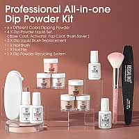 Rosalind Nude Brown Nail Dip Powder Series For Nail Art Decoration 6 Pcs Kit Dip Powder Colors Set Not Need Uvled Lamp With In