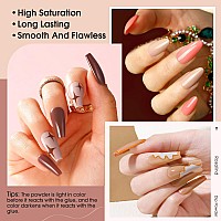 Rosalind Nude Brown Nail Dip Powder Series For Nail Art Decoration 6 Pcs Kit Dip Powder Colors Set Not Need Uvled Lamp With In